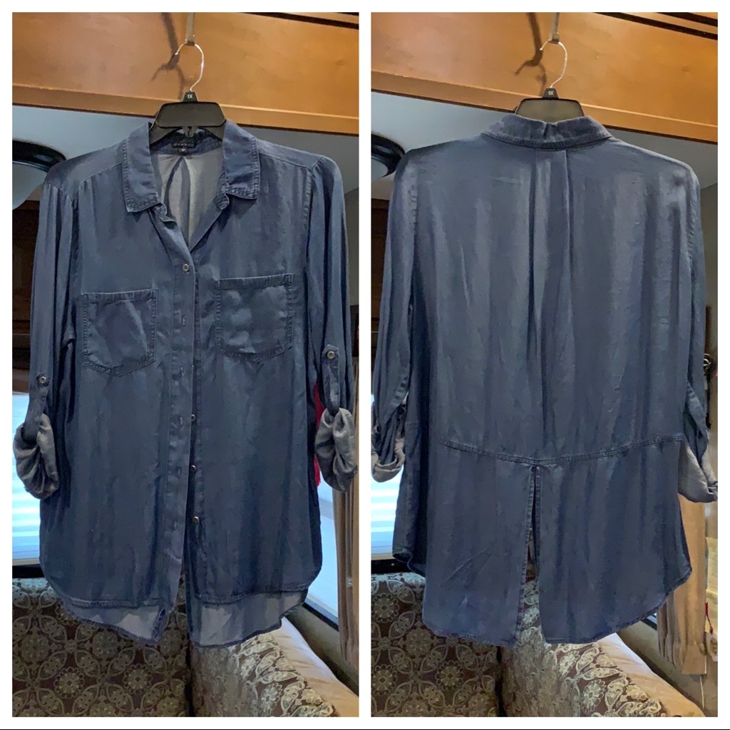 Chambray Button Blouse